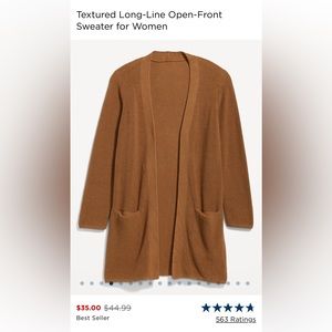 Textured Long-Line Open-Front Sweater for Women